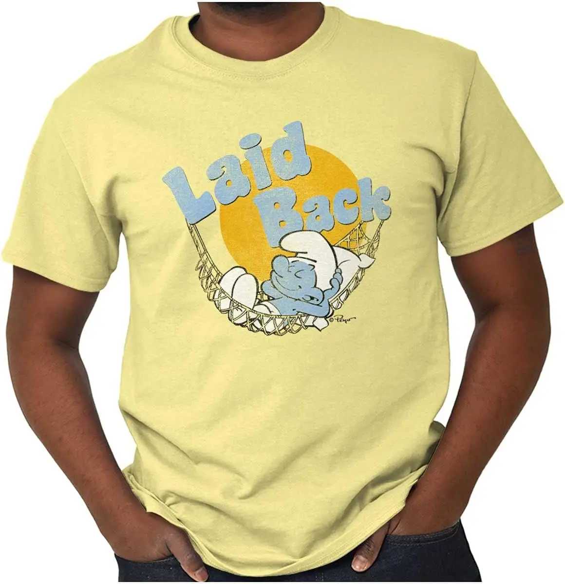 Brisco Brands Lazy Sleepy  Laid Back Cartoon  Tees High Quality 100%Cotton Short Sleeve