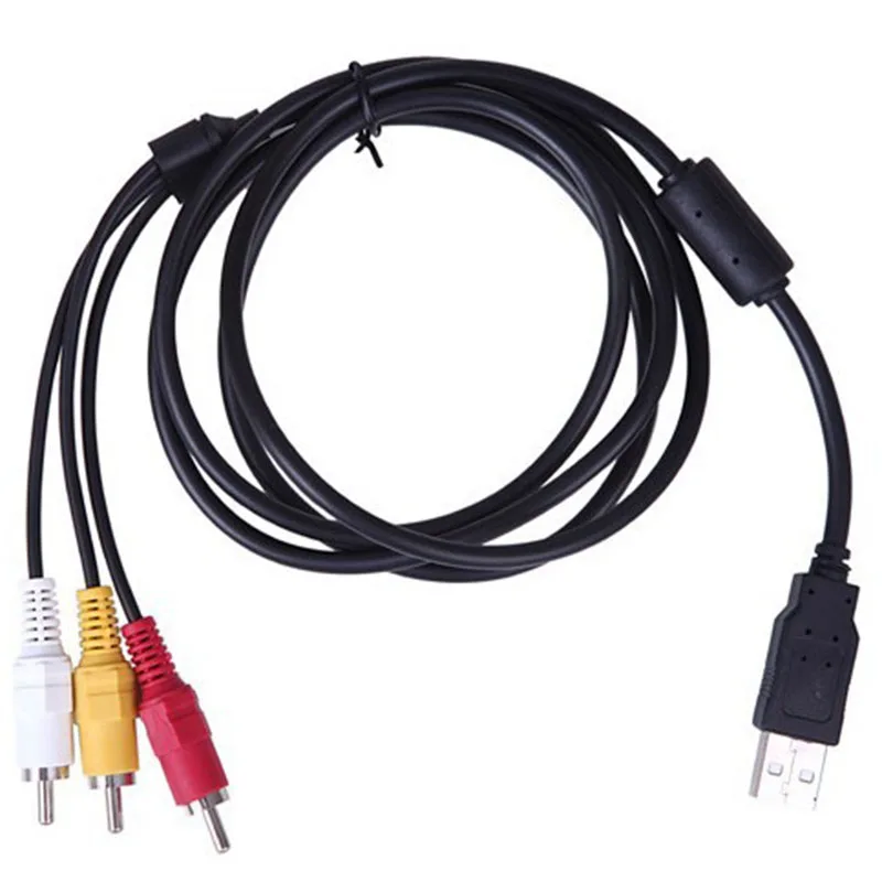 1.5m USB ชาย 3RCA ชายสายวิดีโอ USB 2.0 ไปยัง AV video converter USB สายแปลงวิดีโอ F1