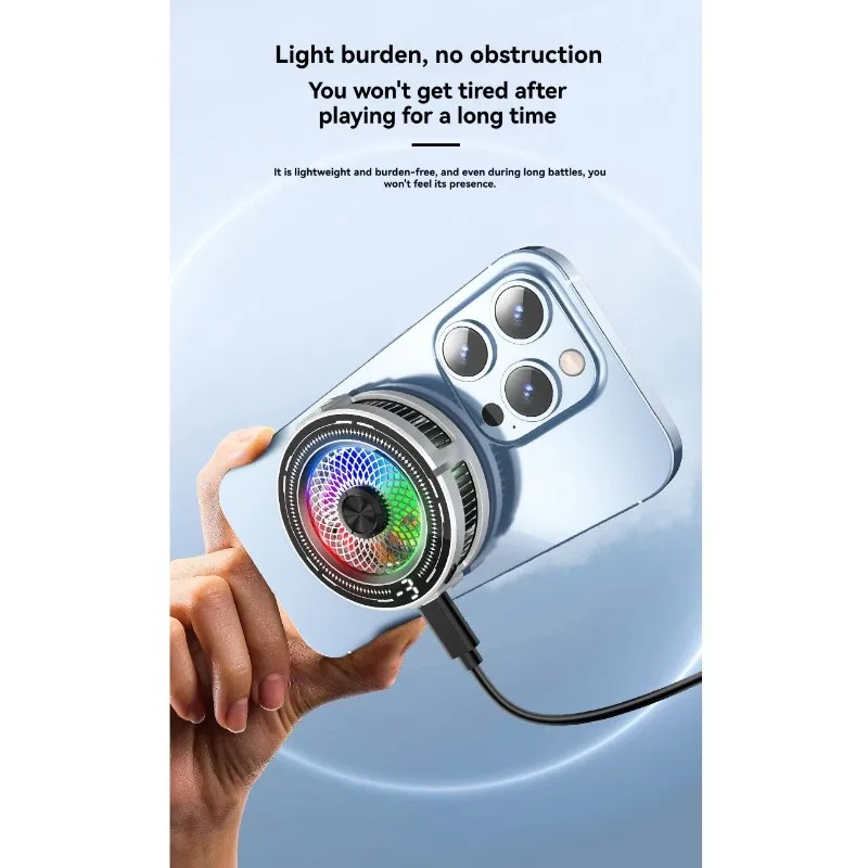 Ingenious-Universal Magnetic Phone Cooling Fan With 3-Level Temperature Control Low-Noise Wireless Cooler Back Clip