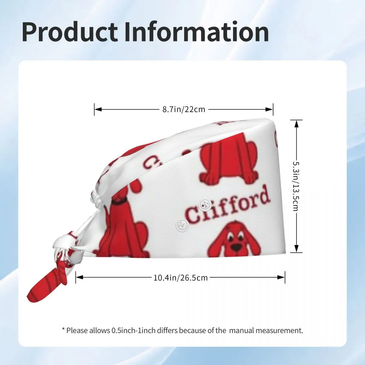 Clifford The Big Red Dog Scrub Hat Doctor Working Surgical Cap Men Women Adjustable Nursing Caps for Dentist - view 6