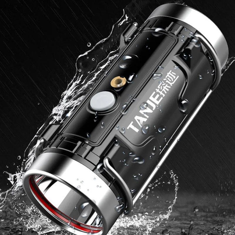 Camping Flashlight XP core dual light source strong light long-range  LED Flashlight USB Rechargeable High Power Flashlight