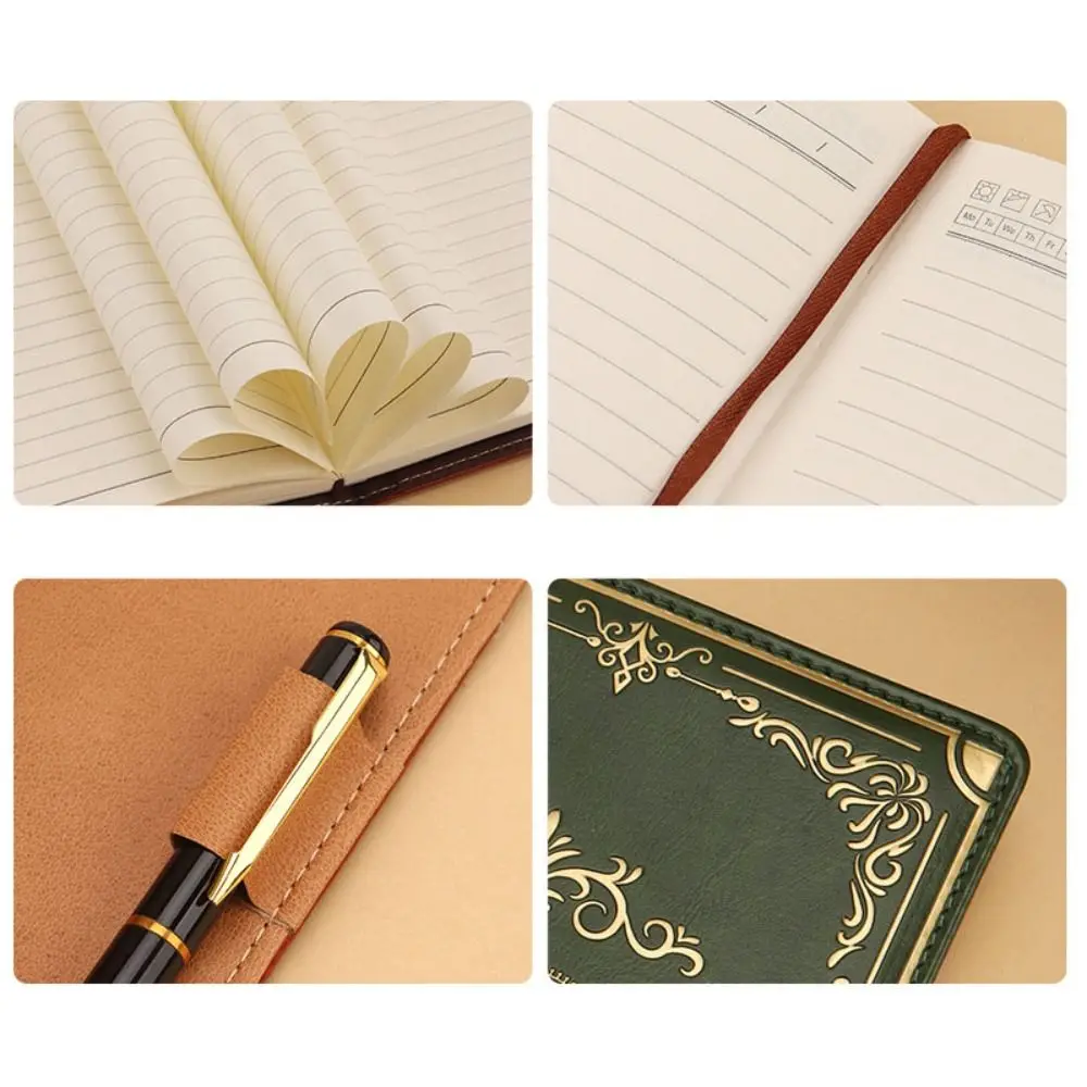 A5 100Sheets Journal Notebook With Lock Flower Cover PU Leather Diary Writing Pads Stationery Line Paper Personal Notebook