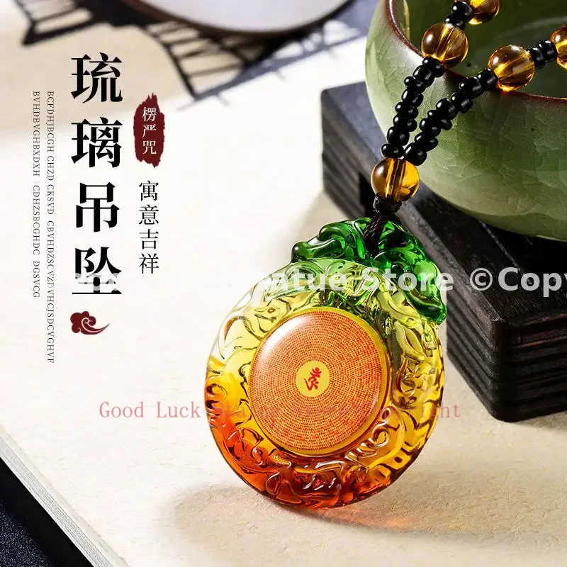 Special Offer 2P Thailand Tibet Buddhism Exorcise evil spirit safety Good luck Shurangama Mantra buddha Amulet crystal Pendant