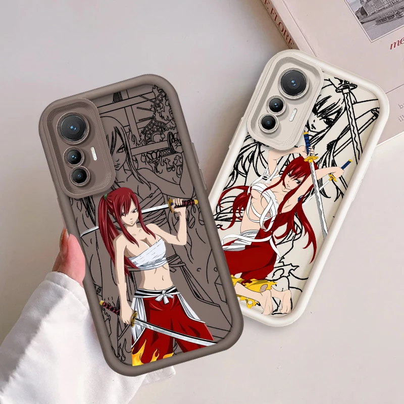 E-Elsa S-Scarlett Japanese Anime For Xiaomi 12T 11 Lite Poco F5 F4 F3 F2 M3 Pro X5 X4 X3 GT 4G 5G Eye Ladder Cover Capa Fundas