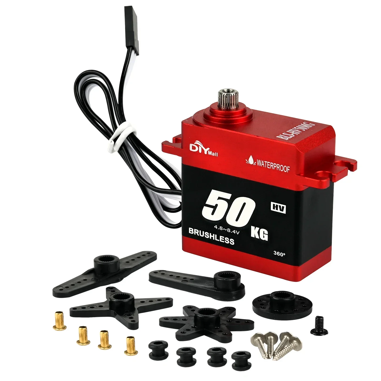 BLS-HV50MG 50 kg digitales bürstenloses Servo 180 ° /270 ° /360 °   Aluminiumgehäuse, wasserdicht, 8,4 V, für DIY RC Truck Crawler Car Boat Robot Toy