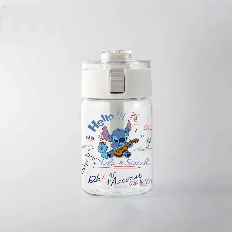 Disney Stitch Water Bottle Cartoon Transparent Plastic Water Cup Large Capacity Leakproof Portable Drink Cup For Climb Travel