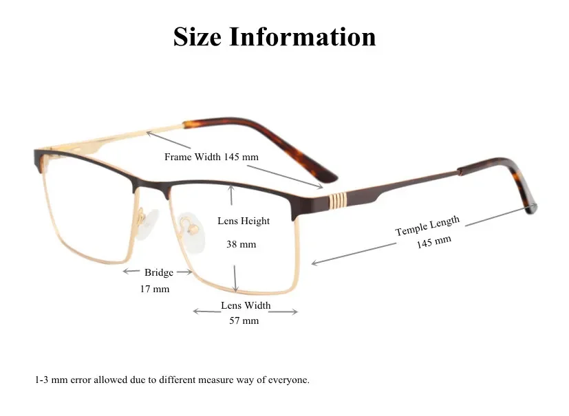 Chashma Prescription Glasses Men Optical Eyewear Wide Spring Hinge Frame Anti Blue Light Fashion Spectacles for Myopia Lenses