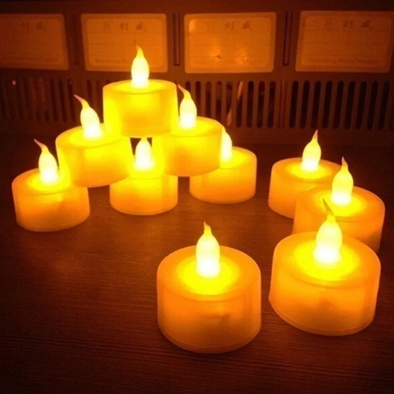 12/24/48szt Bezpłomieniowe świeczki LED Tealight Świece do herbaty Światło ślubne Romantyczne świece Światła na urodziny Dekoracje ślubne