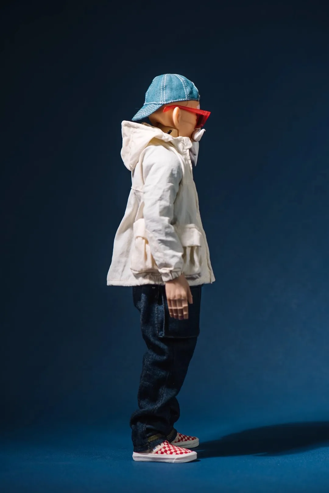 TrickyMan 202204 1/6 سترة واقية بيضاء وظيفية بأكمام طويلة بلون سادة وسحاب علوي موديل مناسب لشخصية الحركة مقاس 12 بوصة متوفرة في المخزون