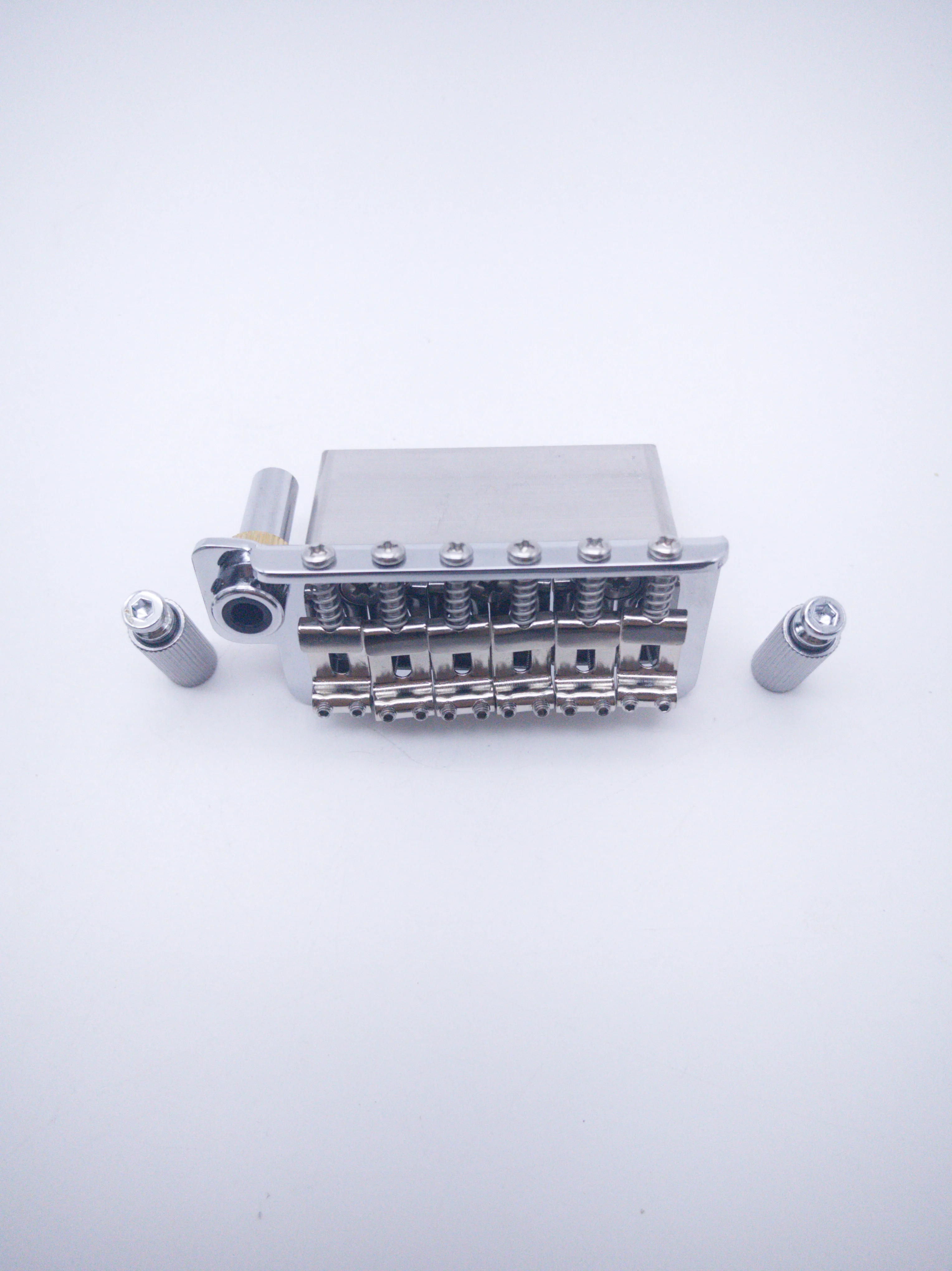 2-Point Tremolo Guitar Bridge, Stainless Steel Block, Vintage Saddles, 52.5mm String Spacing, Chrome Finish
