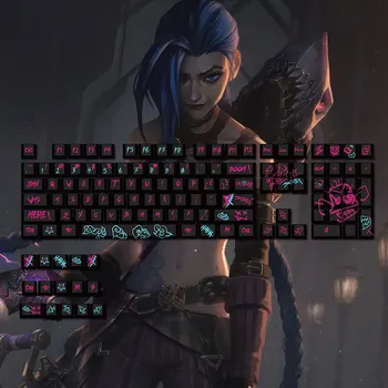 מקשי 104 מקשים עם נושא גרפיטי גובה OEM PBT תרמי סאבלימציה עבור מקלדת מכאנית 61 68 75 87 104