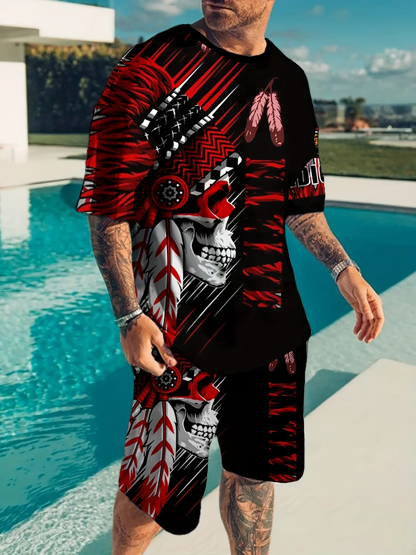 

Мужской костюм в стиле хип-хоп с 3D принтом и круглым вырезом с короткими рукавами 2, модный универсальный мужской костюм для уличных видов спорта