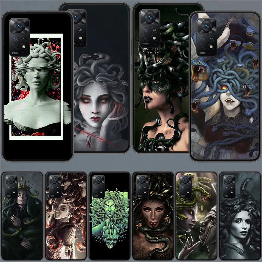 Medusa in Ancient Greek Mythology Phone Case For Redmi Note 13 5G Plus Capa 12 12C 10A 10C 10 9A 9C 9T 9 8A 8 K70 K60 Pro Xiaomi