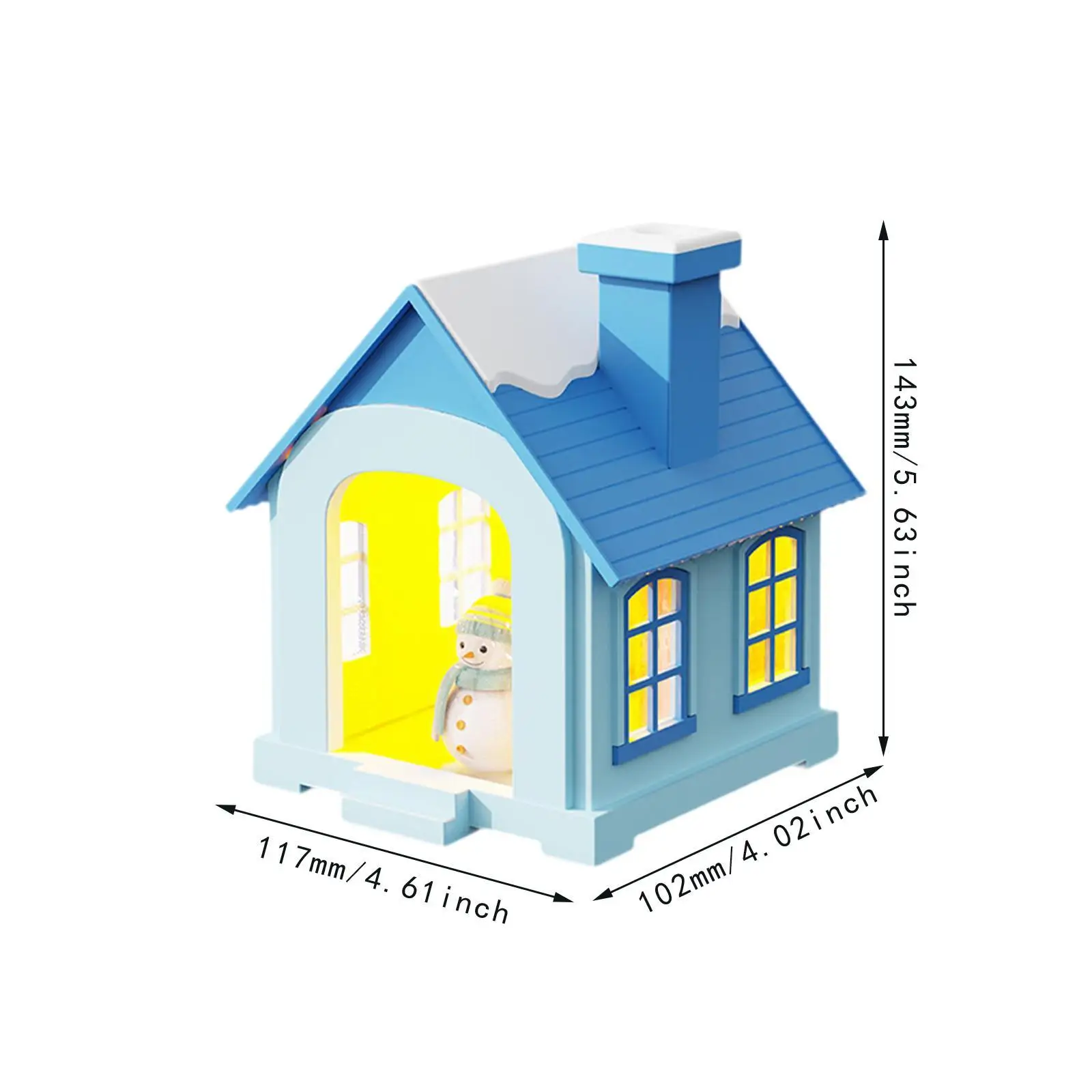 Small Air Humidifier House Shaped with Light for Living Room Yoga Travel