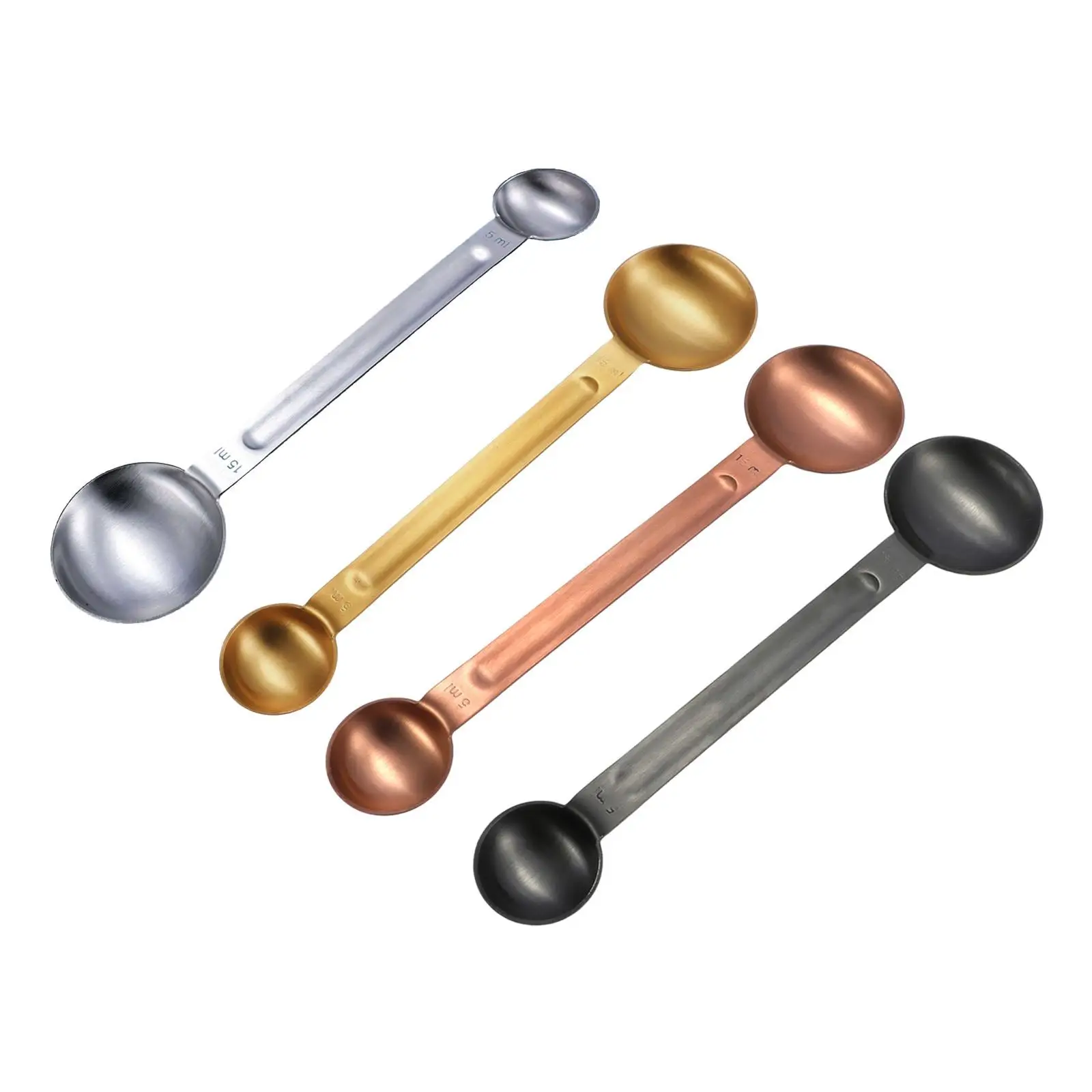 Teaspoon 1 Tbsp (15ml) & 2 Tbsp (30ml) Stainless Steel Tablespoon for Espresso Beans Loose Leaf Tea Coffee Powder Baking