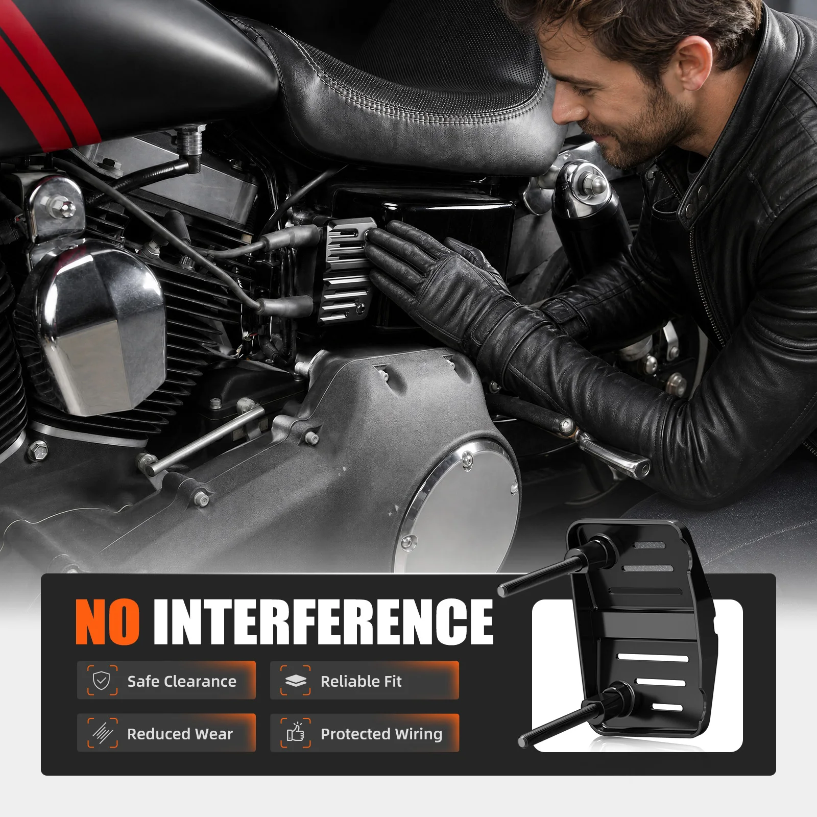 NICECNC For 2006-2017 Harley Dyna Fat Bob FXDF Low Rider FXDL Street Bob FXDB Ignition Coil Cover Wide Glide FXDWG 2006-2017 - view 2