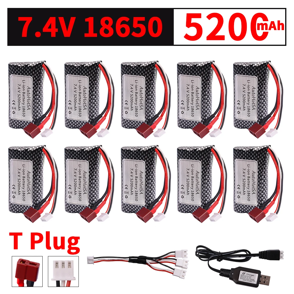 7.4V 5200MAH lipo Battery T Plug for  SCY-16101 SCY-16102 SCY-16103 SCY-16201 SCY-16301 SCY-16302 SCY-16303 RC truck spare parts