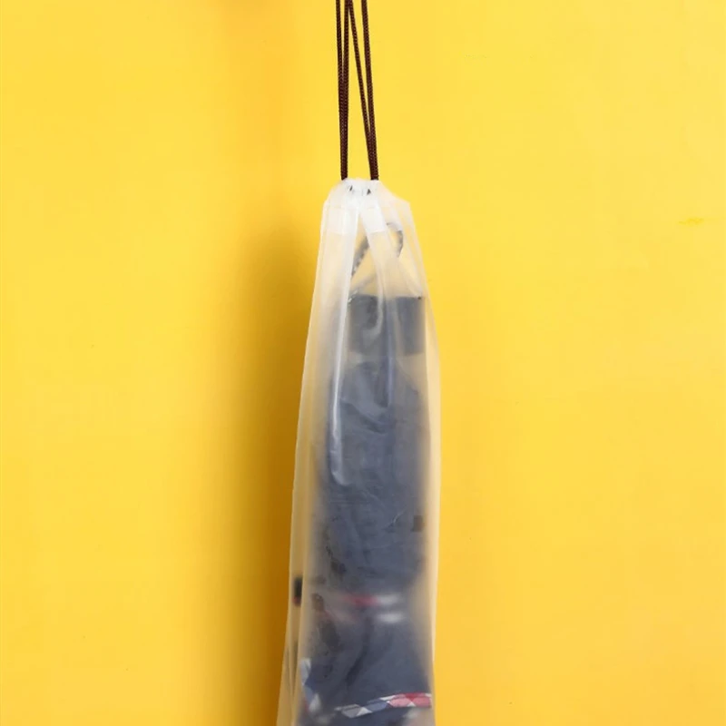 Umbrella Storage Bag Translucent Plastic Waterproof Anti-dirty Umbrella Cover Reusable Portable Drawstring Bags Home Storage