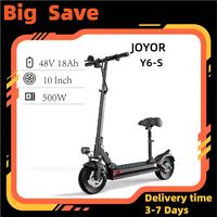 JOYOR Y6-S Adult Electric Scooter 500W EScooters 48V 18Ah Battery Up to 70KM Range 40Km/h Max Speed 10 Inch Wheel EScooter