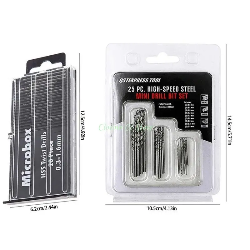 x90f 20/25pcs 정밀 목재 플라스틱 및 금속 드릴링 용 미니 트위스트 드릴 비트 세트
