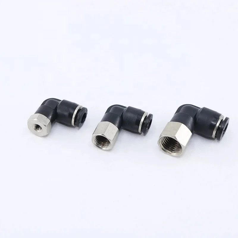 PLF Series White Black Blue Cap Pneumatic Quick Coupling Female Thread Elbow Connector Tube air Push in High Quality Fitting