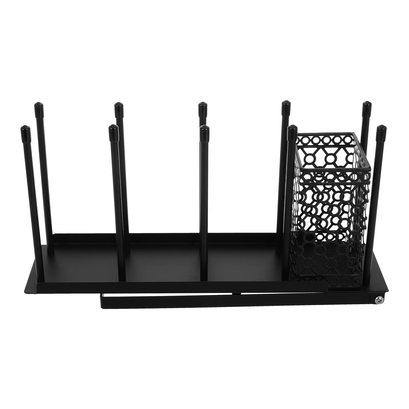 

4-х отделений органайзер для кофейных чашек и крышек с корзиной для хранения и соломинкой, регулируемый аксессуар для барной стойки