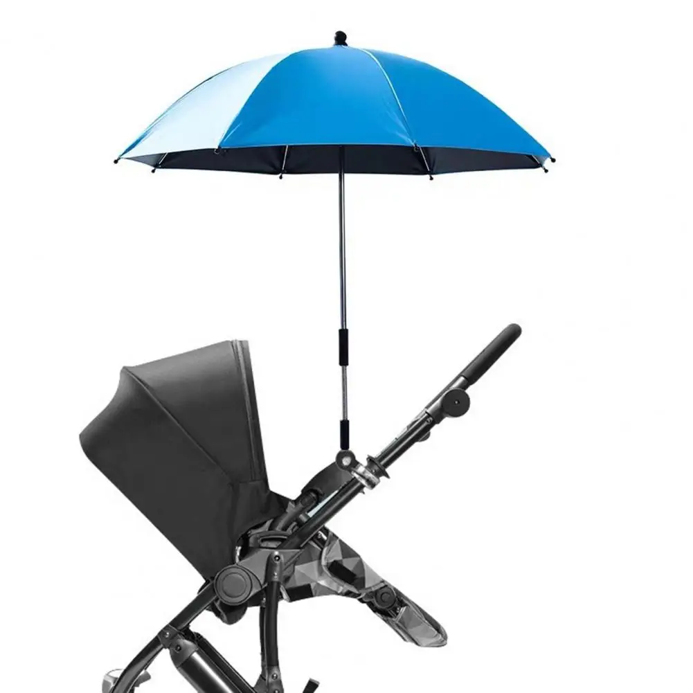 Paraguas para cochecito de bebé con abrazadera ajustable Parasol UV impermeable 360 ° Rotación Niños Buggy Parasol a prueba de sol