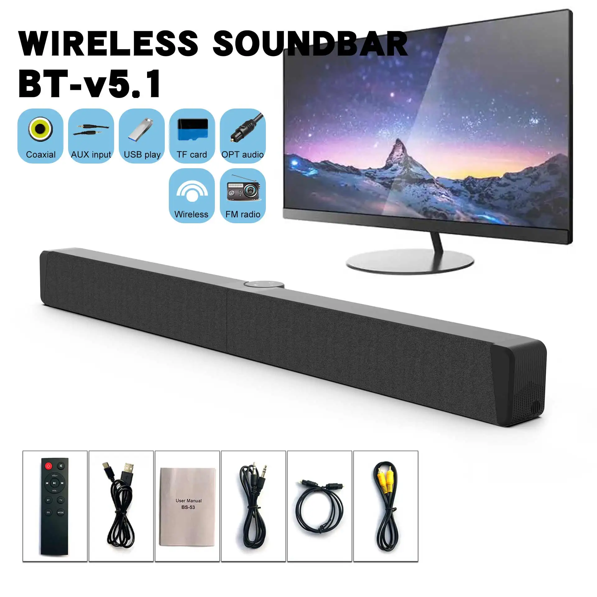 Tv Soundbar Wired A… - image