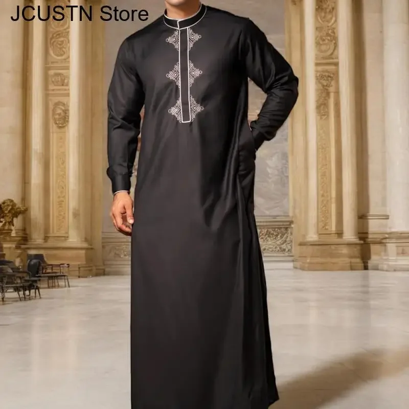 Mo Arab Ethnic Wind Sleeve Embroidery Long Skirt Muslim Robe Ramadan Prayer 2026 Summer Spring New Kaftan Pakistan Attire Thobe
