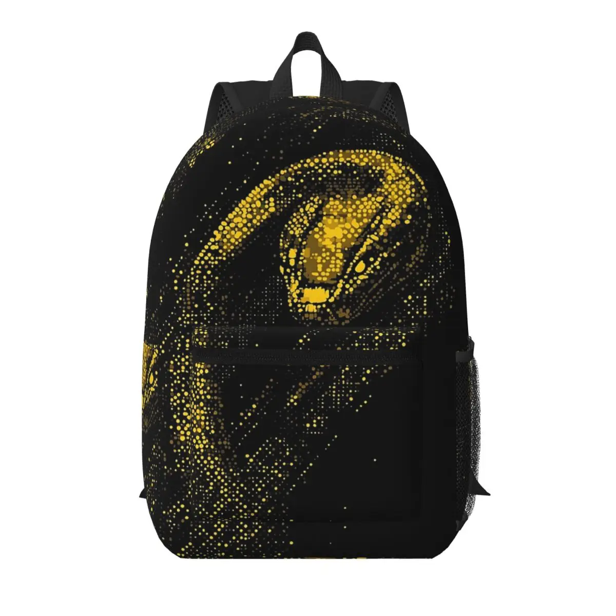 

Black Gold Scary Snake Student Backpack School Bag Hiking Travel Daypack for Boys Girls Bookbag Shoulder Bags
