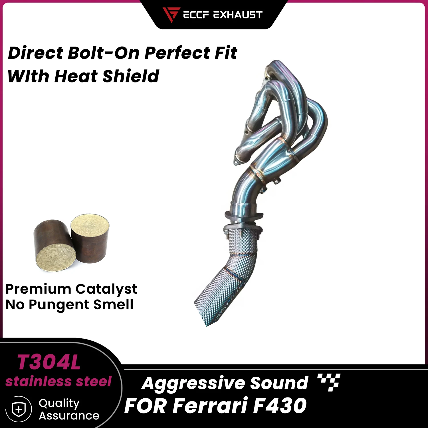 

Sporty Headers With Downpipe For Ferrari F430 Aggressive Exhaust Sound High Flow Performance Upgrade Easy Installation