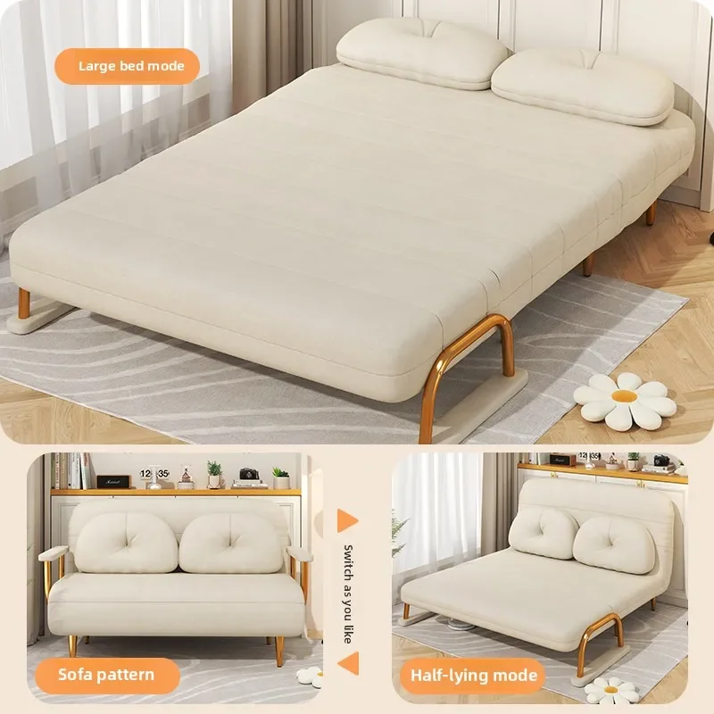 Foldable Sofa New Sofa Bed Dual Use Single Small Unit Balcony Living Room Multi Functional Clouding Stretching Relaxing Sofa