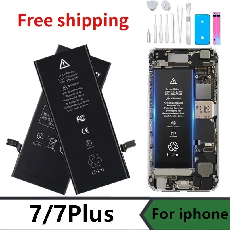 Genuine Capacity Battery for IPhone 7 7plus Phone Replacement Batteries Warranty One Year Bateria