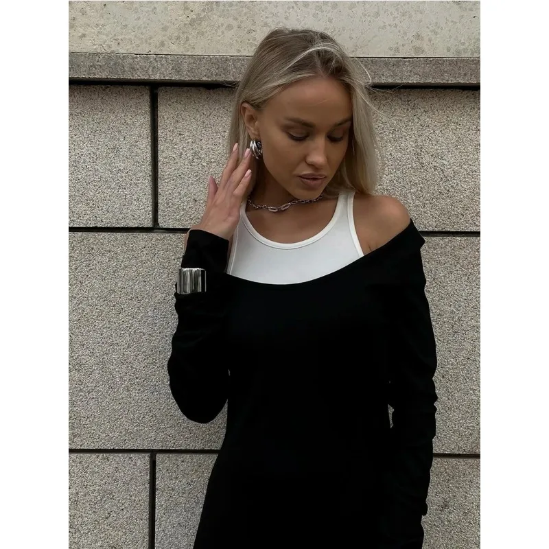 Soft Modal T Shirt Dresses Women Summer Harajuku High Waist A Line Midi Dress Female Sleeve Tee Casual Clothes