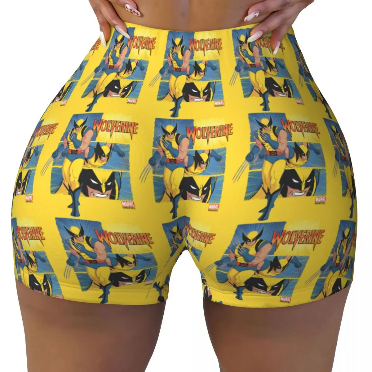 Custom Wolverine Character Workout Shorts Women's Gym Volleyball Running Yoga Shorts