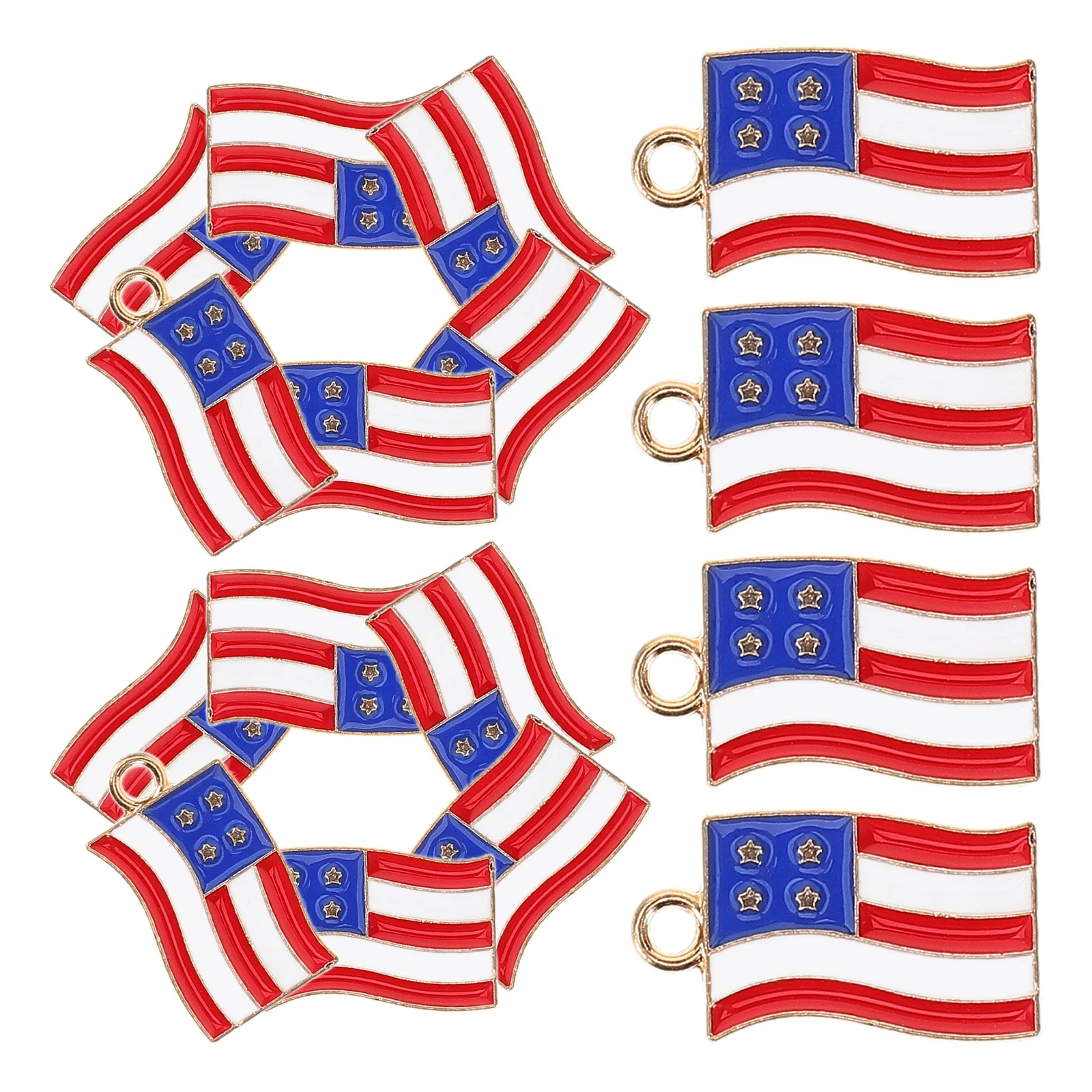 20 قطعة المعلقات سبائك الزنك العلم الأمريكي لصنع المجوهرات DIY بها بنفسك أقراط أساور سلاسل المفاتيح الملحقات #2