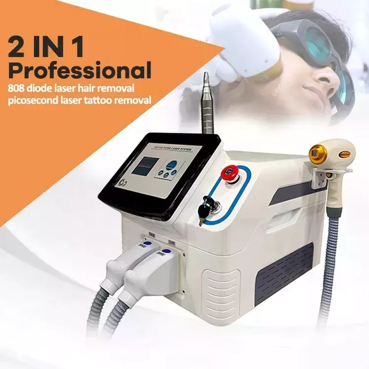 2023 Newest Diode 2 in 1 Pico Laser 808 Laser Picosecond + 808 Hair Removal Machine Diode Laser Plus Pico Nd yag Device