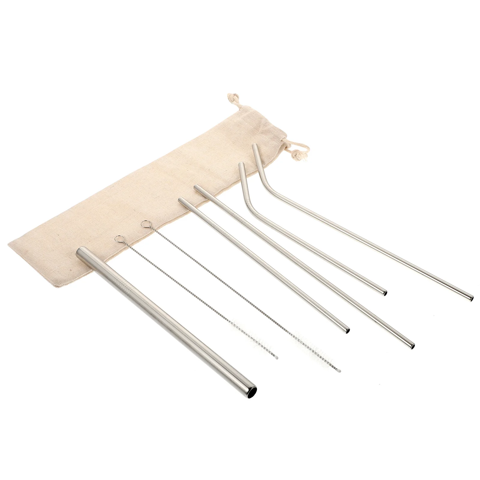 

1Set Stainless Steel Straw Set Rustproof Multipurpose Juice Milk Tea Coffee Straws for Smoothies Drinks