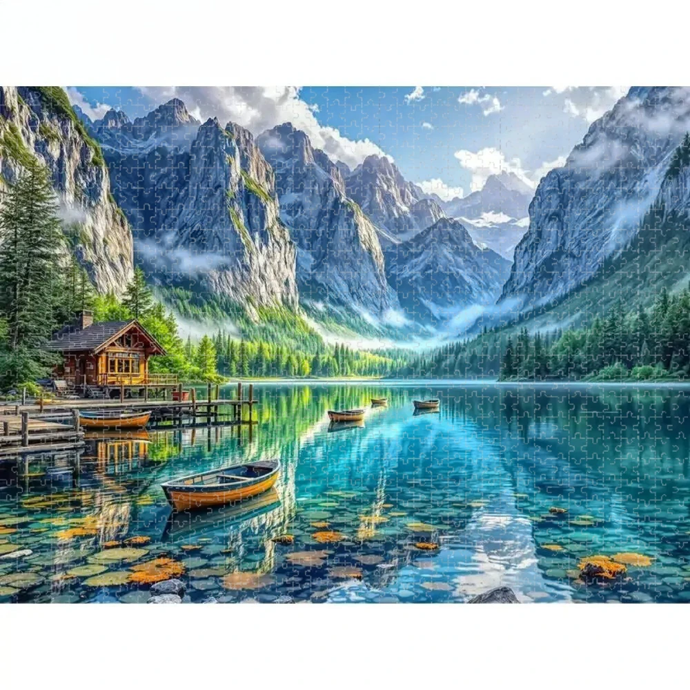 

75*50cm Adult 1000 Pieces Jigsaw Puzzle Landscape Mountain Lake Stress Reducing Toys Holiday gift Perfect for DIY Creative Fun