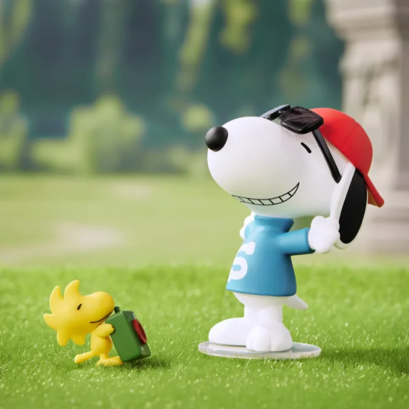 Original Peanuts Anime Blind Box Snoopy Travel Partner Series Kawaii Action Figure Desk Decor Ornament Toy Collectible kids Gift view 5