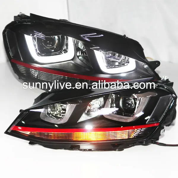 

For VOLKSWAGEN for Golf 7 Angel Eyes Headlight GTI Double U Style SY 2013-2014 Year V4
