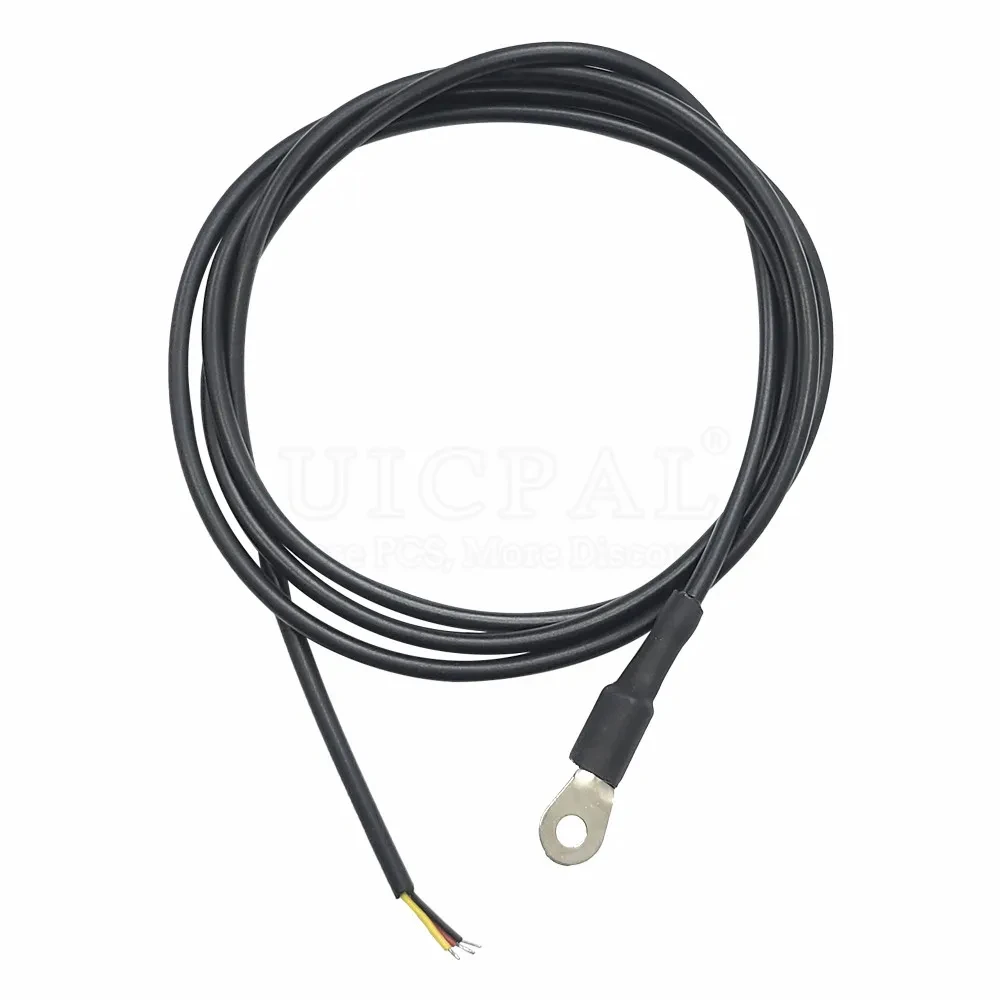 DS18B20 Temperature Sensor Module Probe 304 Stainless Steel OD 3.0MM Waterproof Dustproof Sensors Cable Black 100CM Length