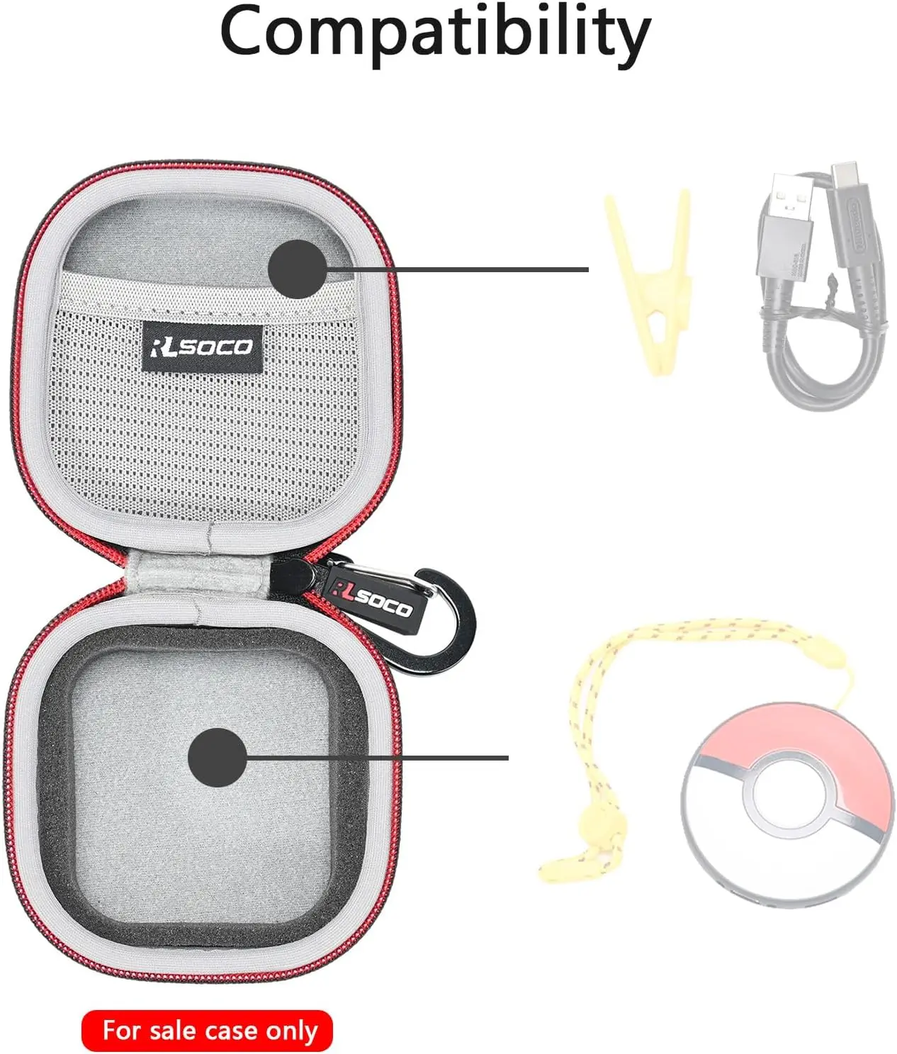 RLSOCO Carrying Case for Pokemon GO Plus + | Travel Organzier Case Cover Shockproof, Dustproof, Water-Resistant Storage Pouch view 2