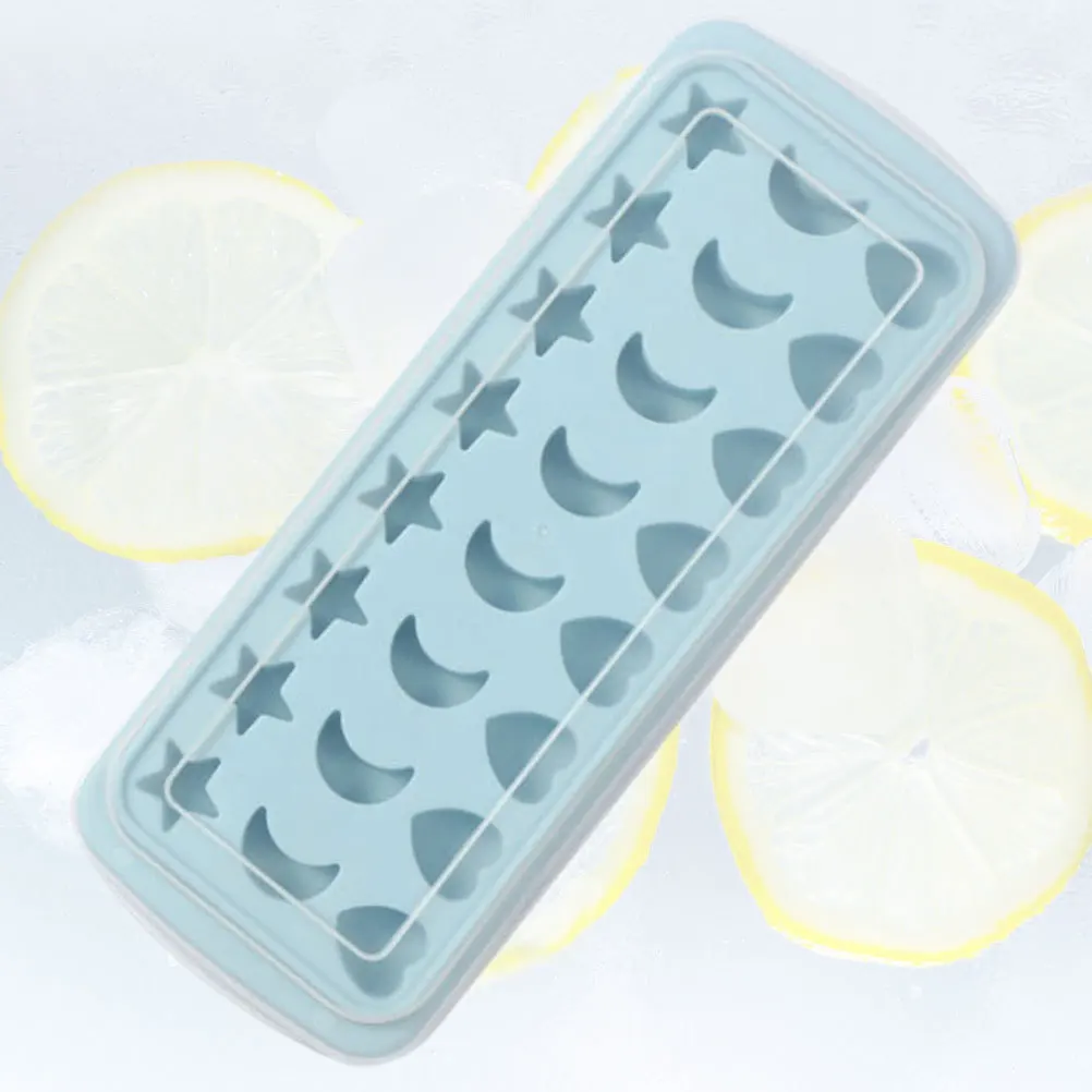 

Food Silicone Cube Moon Heart Shape With Lid Flexible Non-Stick For Ice Cream Wine Slush Pudding Jelly Candy