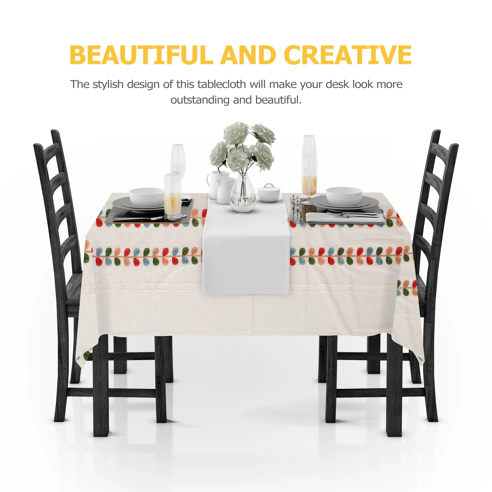 

Christmas Tablecloth Rectangular Elegant Holiday Comfortable Easy Clean Decorative Dining Mat For Christmas Party