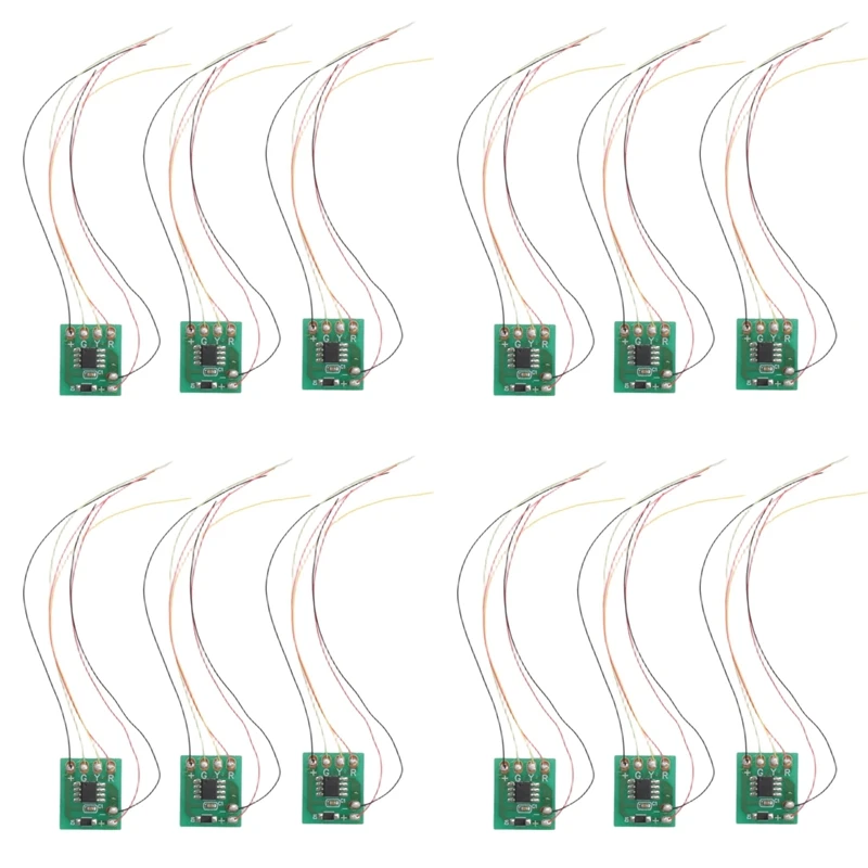 12Pcs HO N Scale Model Electric Circuit Board Traffic Light Signal Model HO Scale Train Railway Miniatures