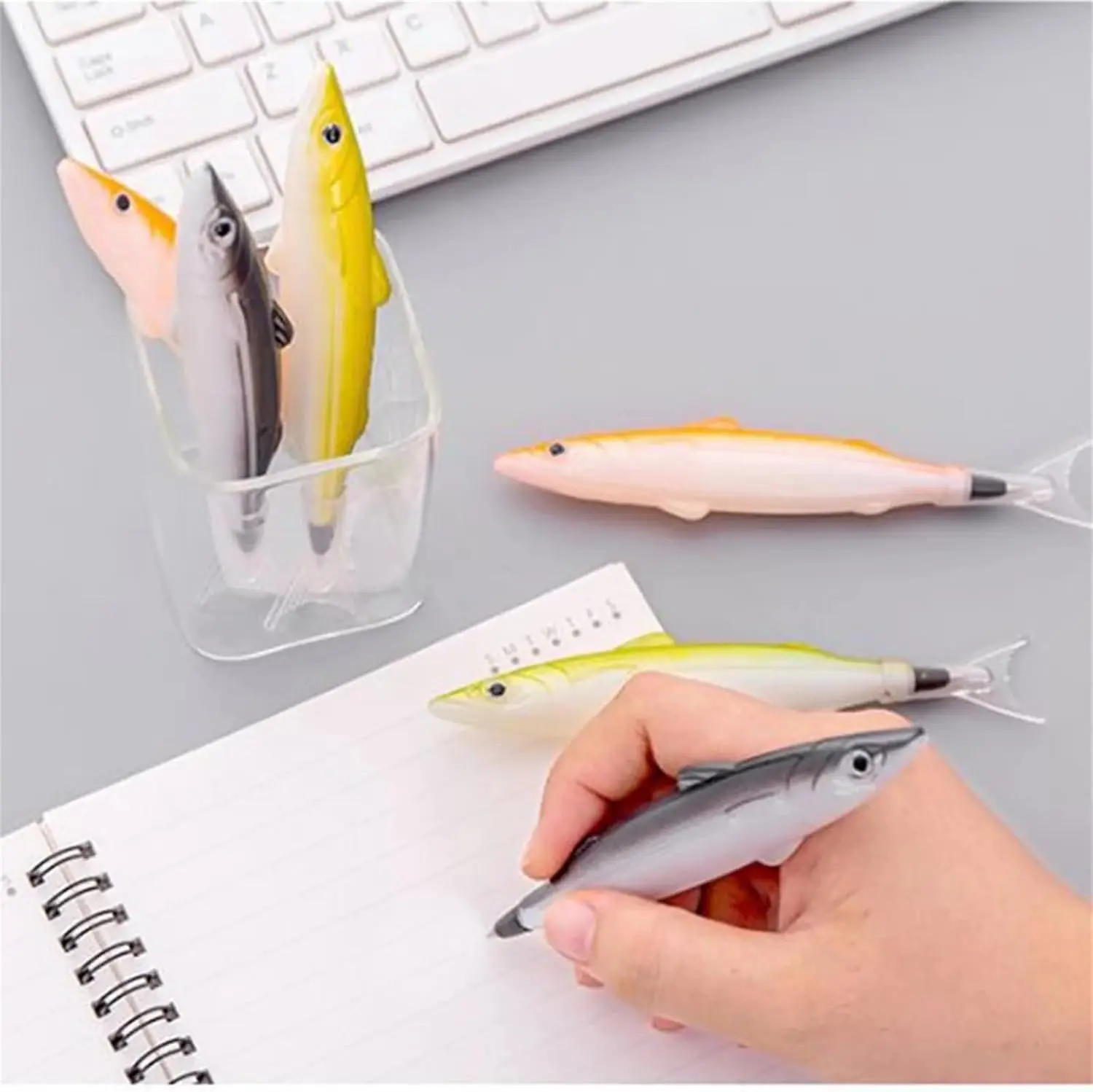 1Pc Black Cute Marine Series Ballpoint Pen Writing and Correction Supplies Fish Styling Pens and Refills Pen Black Ballpoint Pen