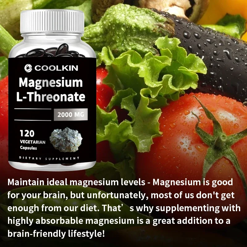 المغنيسيوم L-Threonate - يعزز صحة الدماغ، والنوم والتعافي، والذاكرة والتركيز، ويقلل من التعب - 120 كبسولة