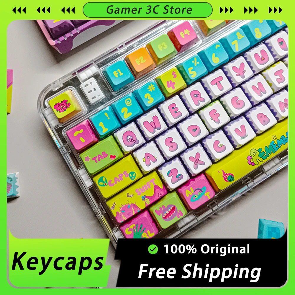 

Creative UV xYokilea Mechanical Keyboard Kit Keycaps Creative PBT Keycap Set 136 Key Sublimation PC Gamer Accessories Gifts