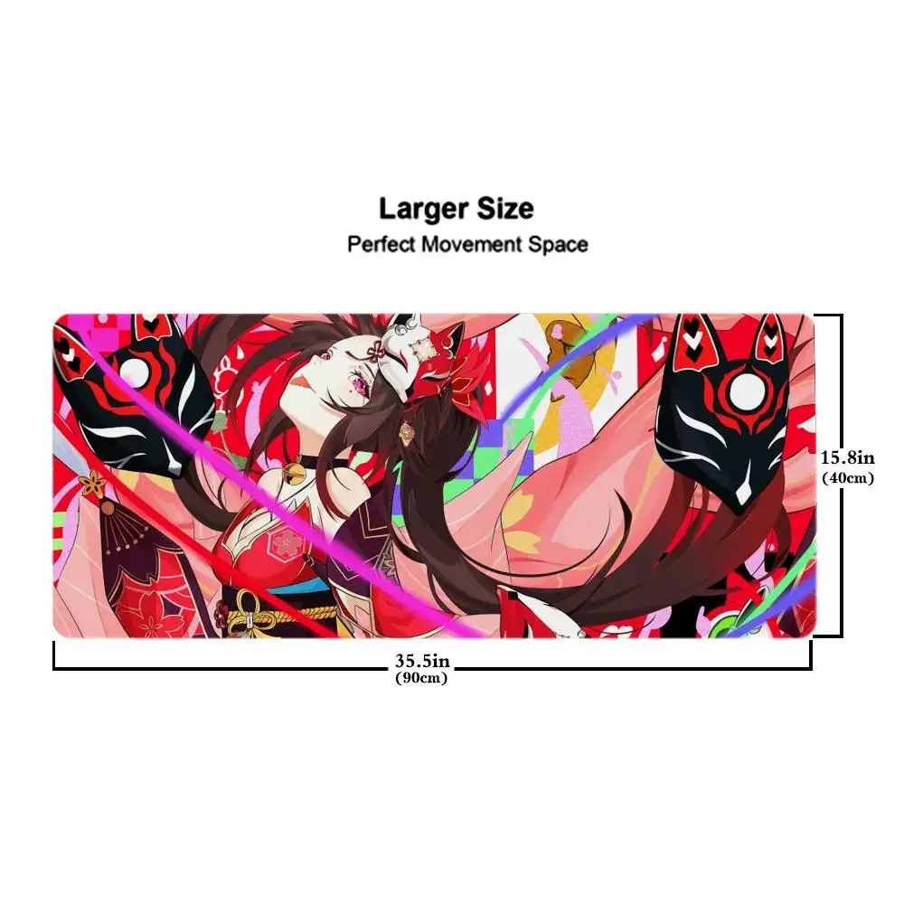sparkle honkai Mouse Pad Game Accessories keyboard pad XXL large locking edge 900X400 mm table mat Gaming mousepad